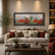Quadro in legno tema paesaggio in rilievo dettagli in argento moderno 120X60