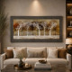 Quadro in legno tema paesaggistico in rilievo con dettagli in argento 120x60