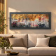 Quadro moderno astratto tema in rilievo in legno dettagli in argento 120X60