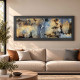 Quadro moderno astratto tema in rilievo in legno dettagli in argento 120X60