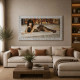 Quadro moderno con cornice argento figurativo glitter strass e brillanti 140X70