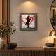 Quadro moderno con tema figurativo effetto rilievo e dettagli argento 35x35