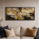 Quadro moderno con tema in rilievo 3d decori materici e foglia argento 120X60