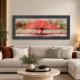 Quadro moderno in legno tema paesaggio in rilievo dettagli in argento 155X65