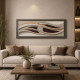 Quadro moderno in rilievo con decoro in resina e foglia argento 155x65