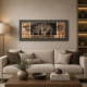 Quadro tema paesaggistico in legno in rilievo dettagli in argento 100X50