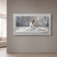 Stampa con cornice argentata a tema figurativo dettagli glitterati 116x66