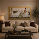 Stampa con cornice dorata a tema figurativo dettagli glitterati 116x66