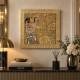 Stampa con cornice dorata con decori materici "L'Attesa" 61x61