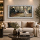 Stampa con cornice in argento tema figurativo decori materici glitterati 116x66