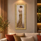 Stampa figurativa con cornice dorata moderna decori con glitter e strass 41x86