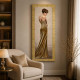 Stampa figurativa con cornice dorata moderna decori con glitter e strass 56x136