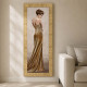 Stampa figurativa con cornice dorata moderna decori con glitter e strass 63x153