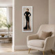 Stampa figurativa decori con glitter e strass con cornice argentata 41x86