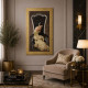 Stampa moderna con cornice oro decori materici con brillanti e strass 51x86