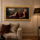 Stampa moderna figurativa con cornice dorata dettagli con brillanti 156x86