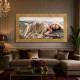 Stampa su tela con cornice in legno dorata moderna dettagli glitterati 156x86