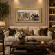 Stampa su tela con cornice in legno dorata moderna dettagli glitterati 51x86
