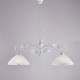 Lampadario classico in metallo con doppio diffusore lineare in vetro