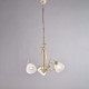 Lampadario classico in metallo laccato con 5 diffusori in vetro
