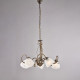 Lampadario classico in metallo laccato con 5 diffusori in vetro