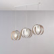 Lampada a sospensione con struttura e 3 diffusori in metallo dal design moderno