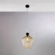 Lampada a sospensione in metallo con diffusore in vetro dal design moderno