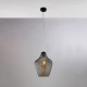Lampada a sospensione in metallo con diffusore in vetro dal design moderno
