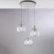 Lampada a sospensione in metallo laccato con 3 diffusori in vetro moderno