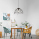 Lampada a sospensione moderna con struttura e diffusore in metallo