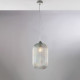 Lampada a sospensione moderna con struttura in metallo e diffusore in vetro