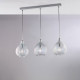 Lampada a sospensione moderna in metallo con triplo diffusore lineare in vetro