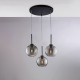 Lampada a sospensione moderna struttura in metallo con triplo diffusore in vetro