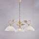 Lampadario rotondo classico in metallo con 3 diffusori in vetro