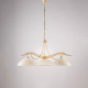 Lampadario rotondo classico in metallo e triplo diffusore in vetro