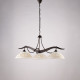 Lampadario rotondo classico in metallo e triplo diffusore in vetro