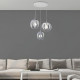 Lampada a sospensione rotonda con tre diffusori in metallo dal design moderno