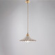 Lampada a sospensione rustica con singolo diffusore in ceramica
