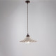 Lampada a sospensione rustica con singolo diffusore in ceramica