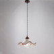 Lampada a sospensione rustica con struttura in metallo e diffusore in ceramica