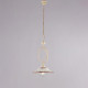 Lampada a sospensione rustica con struttura in metallo e diffusore in ceramica