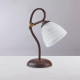 Lampada da comodino classica con struttura in metallo e paralumi in vetro