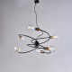 Lampadario con struttura in metallo dalle linee moderne con 6 lampadine