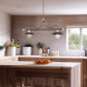 Lampadario dalle linee classiche/rustiche con struttura in metallo