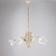 Lampadario grande classica struttura in metallo e diffusori in vetro
