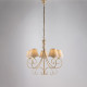Lampadario grande dalle linee classiche con paralumi in tessuto