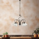 Lampadario grande dalle linee classiche diffusori in vetro