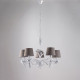 Lampadario moderno in metallo con decorazione shabby 5 luci paralumi in pvc