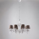 Lampadario moderno in metallo con decorazione shabby 8 luci con paralumi in pvc