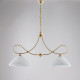 Lampadario piccolo struttura in metallo e con paralumi in vetro